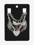 Barbed Wire Heart Padlock Chain Necklace Set, , alternate