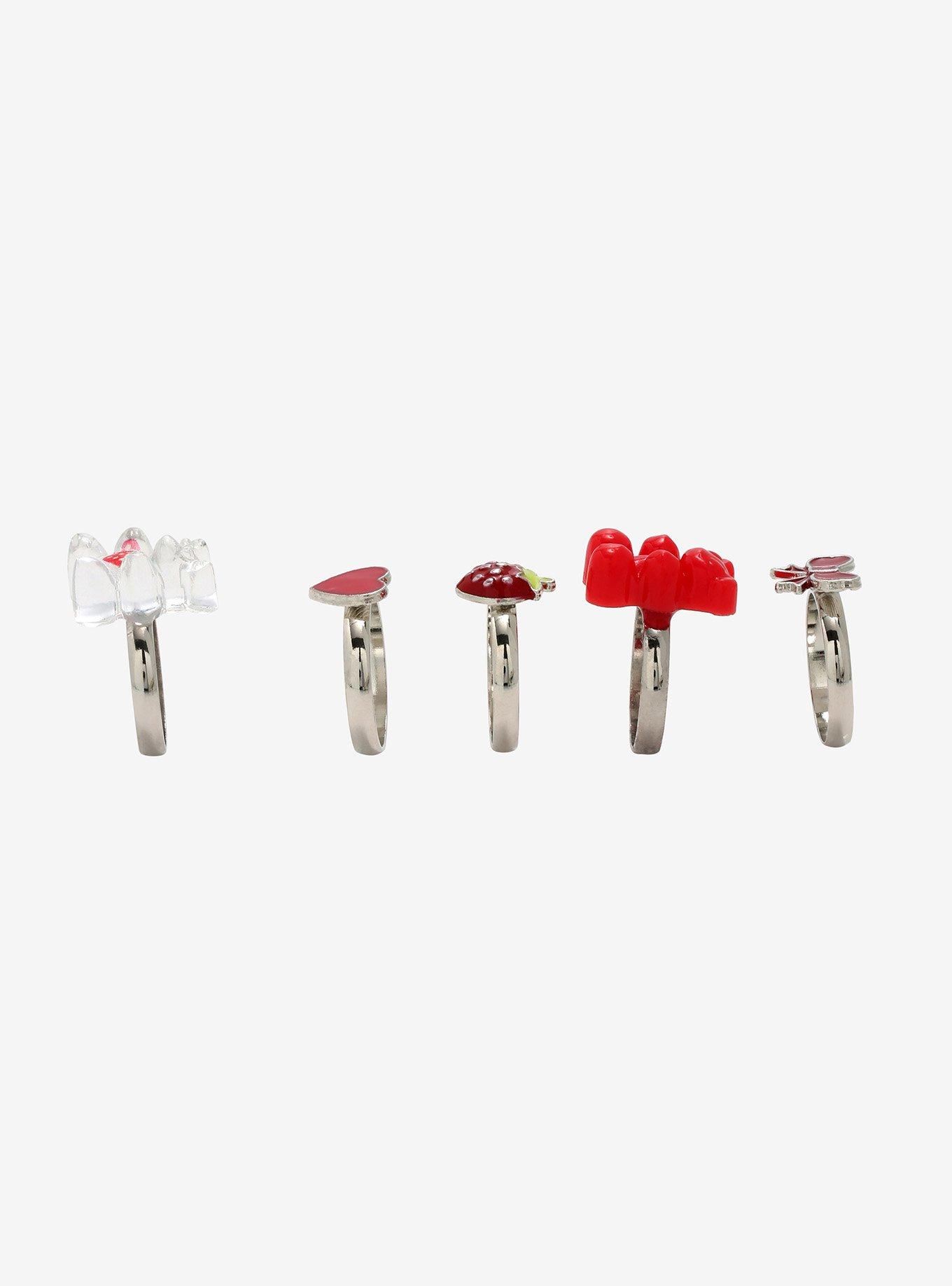 Strawberry Candy Bear Ring Set, , alternate