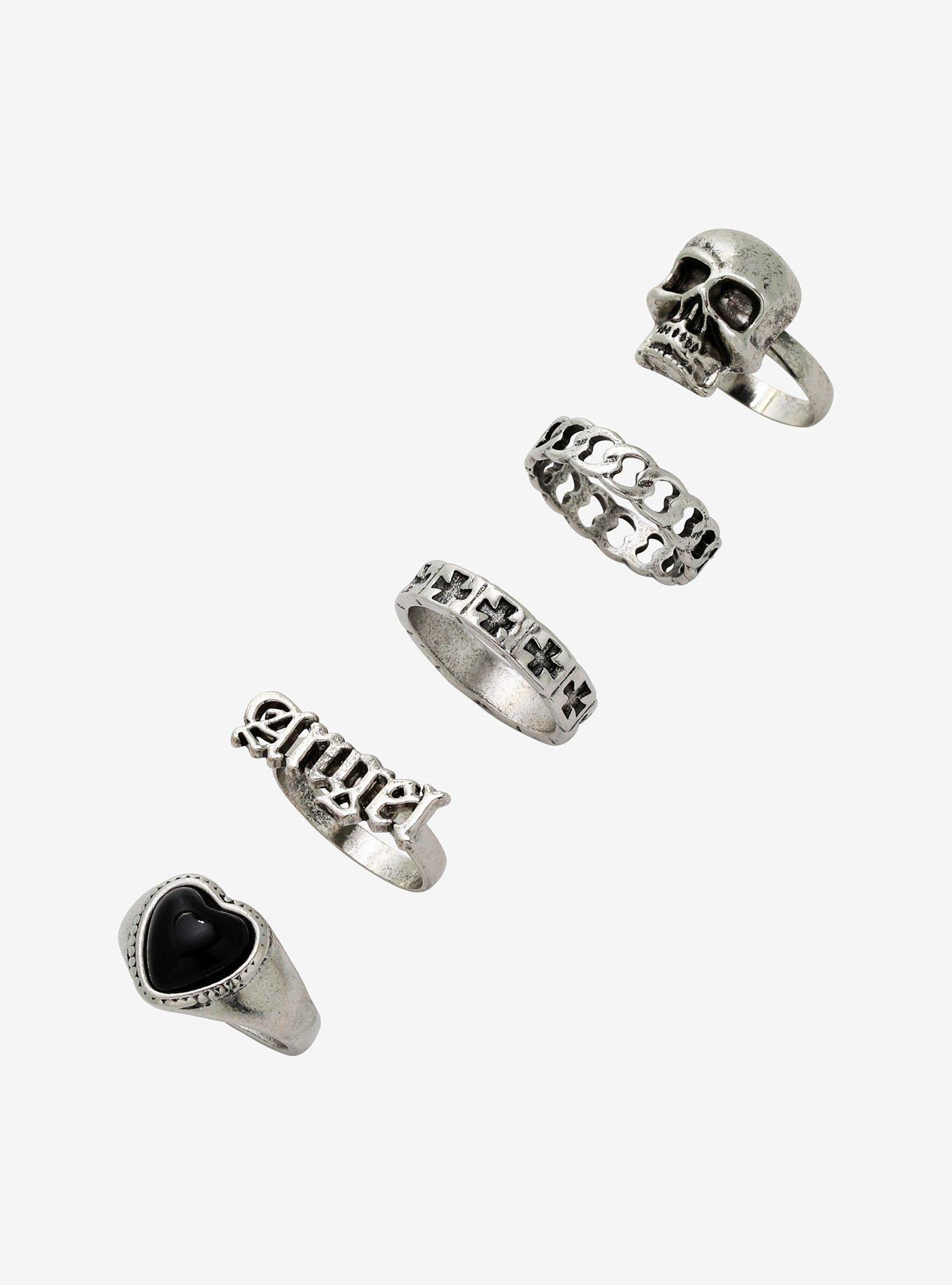 Skull Angel Ring Set, , alternate