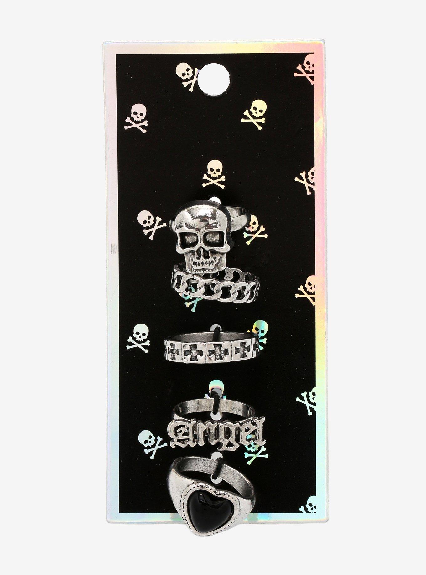 Skull Angel Ring Set, , alternate