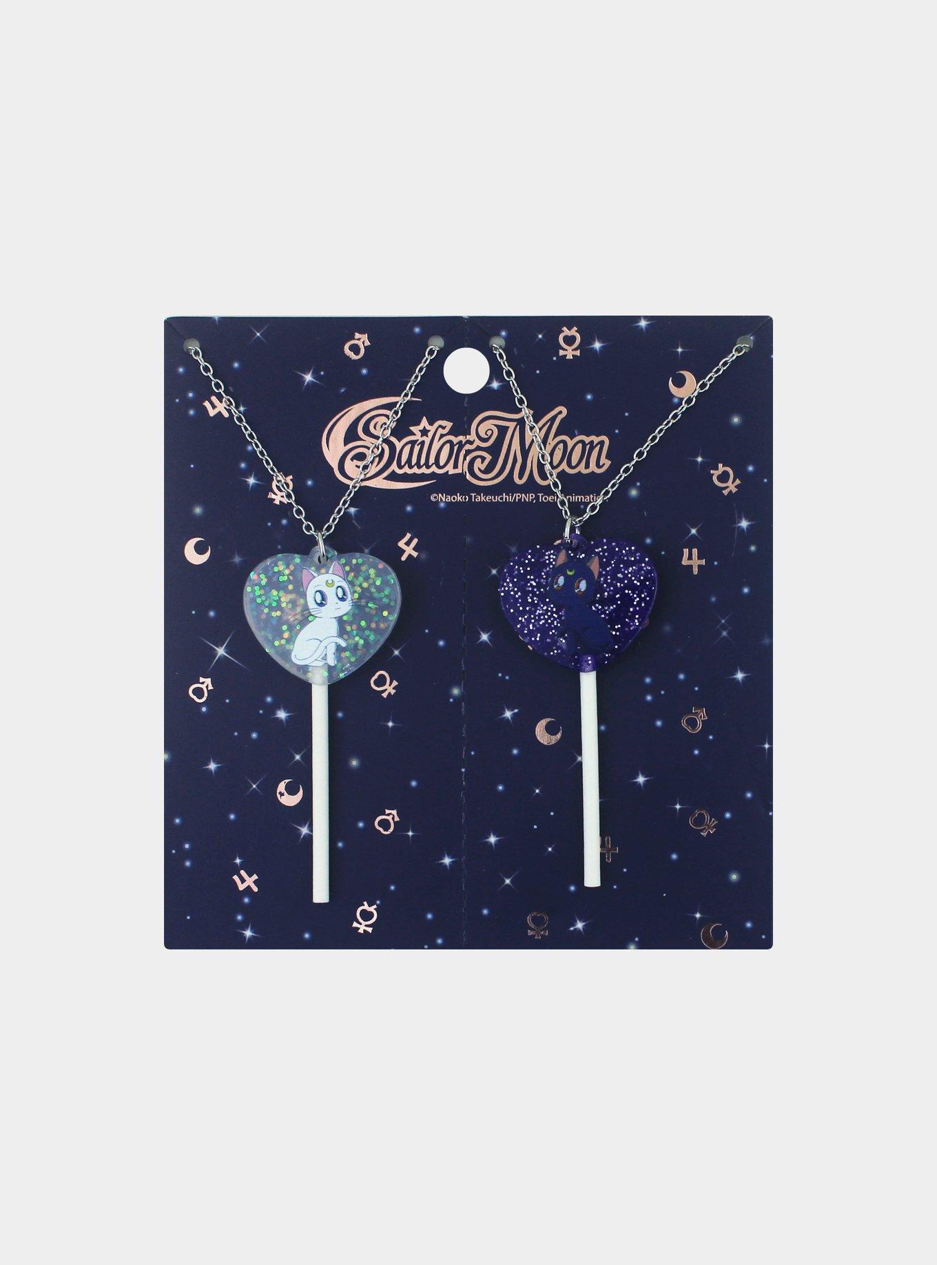 Sailor Moon Luna & Artemis Lollipop Best Friend Necklace Set, , alternate