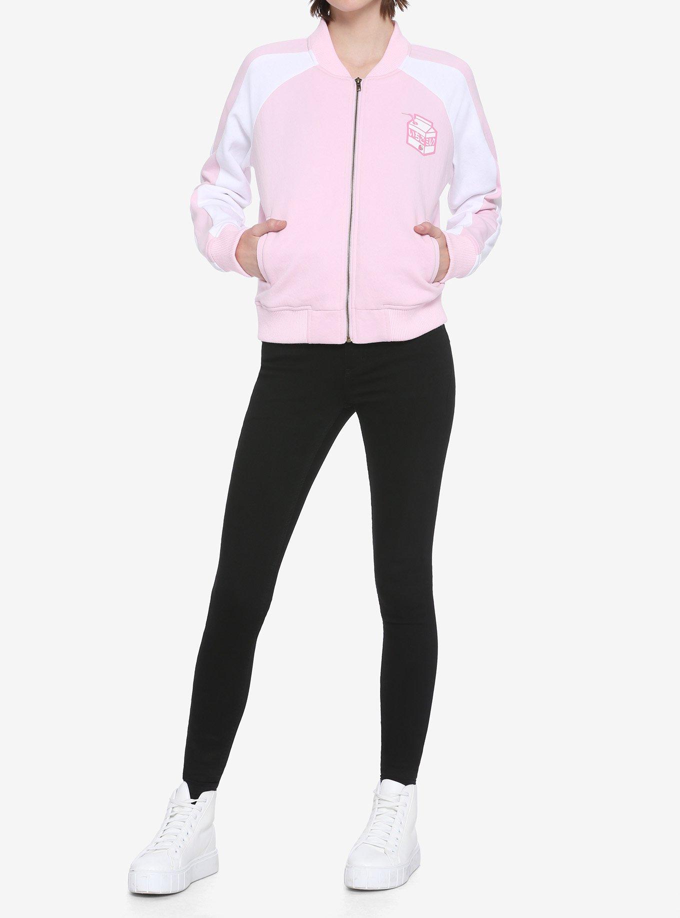 Strawberry Milk Girls Bomber Jacket, PINK, alternate