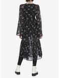 Moon Sheer Bell Sleeve Button-Up Maxi Duster, BLACK, alternate
