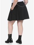 Black Chains & Clips Skater Skirt Plus Size, BLACK, alternate