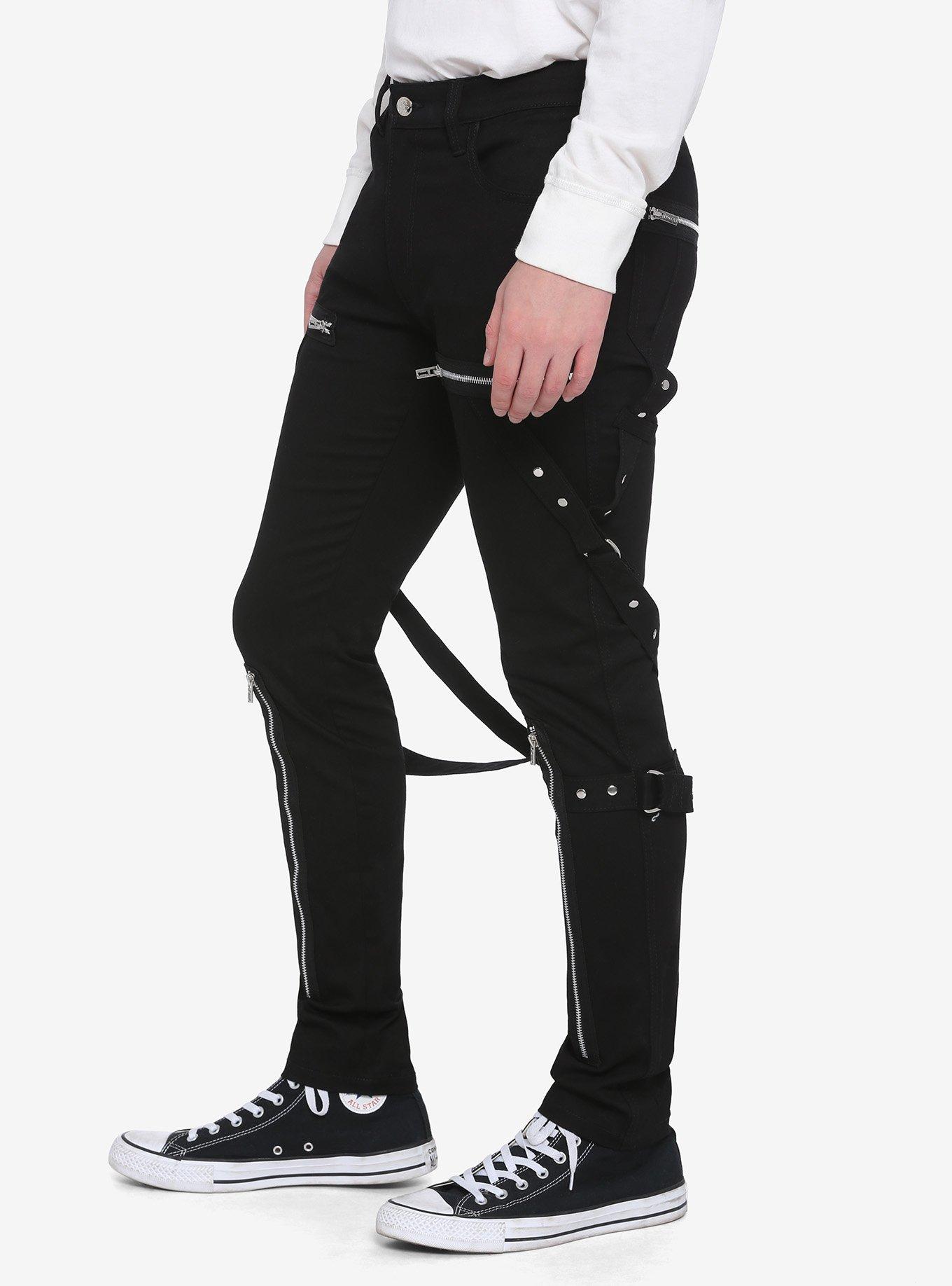 Royal Bones By Tripp Black Strap Pants