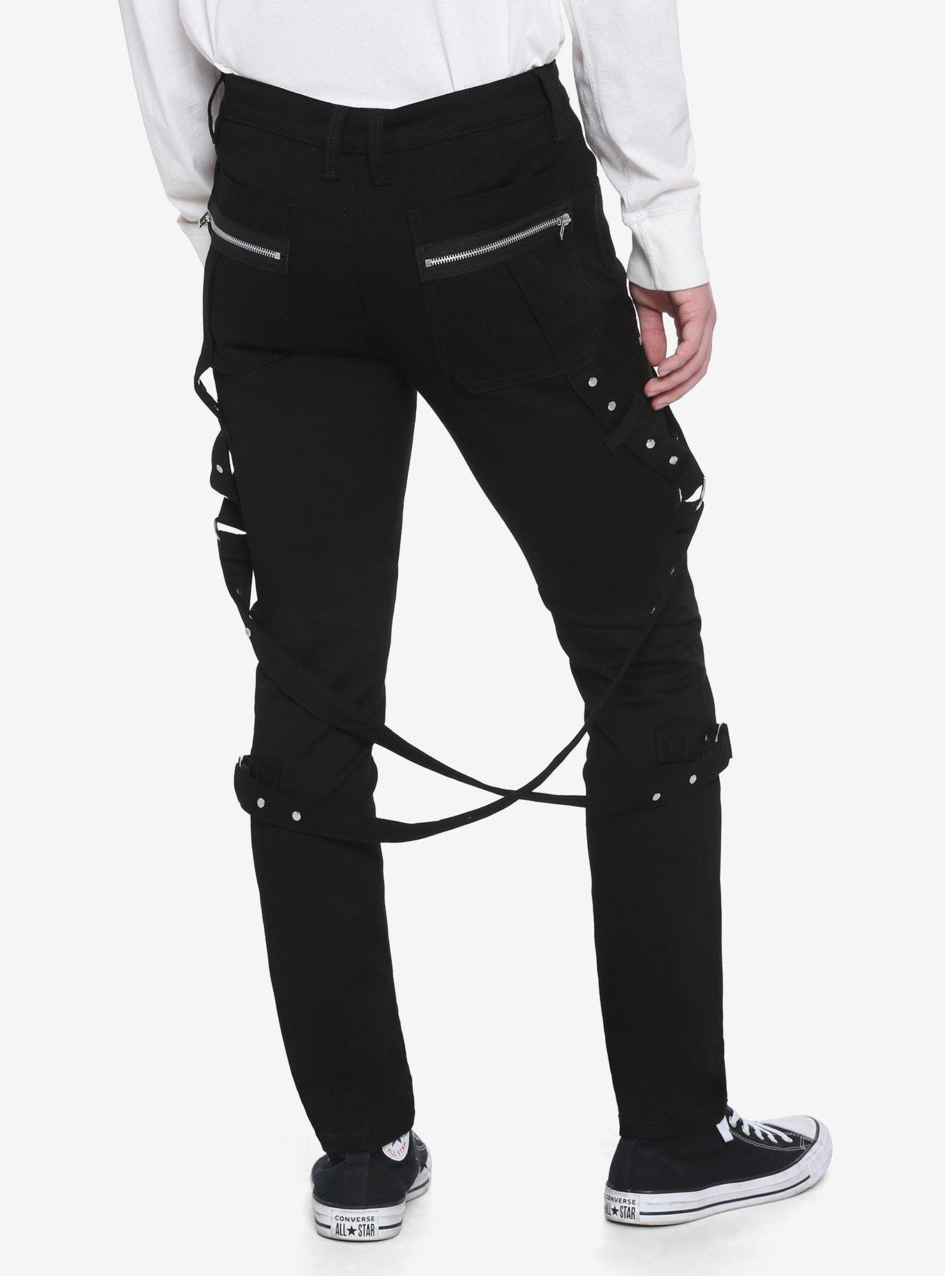 Royal bones by tripp 2024 black strap skinny jeans