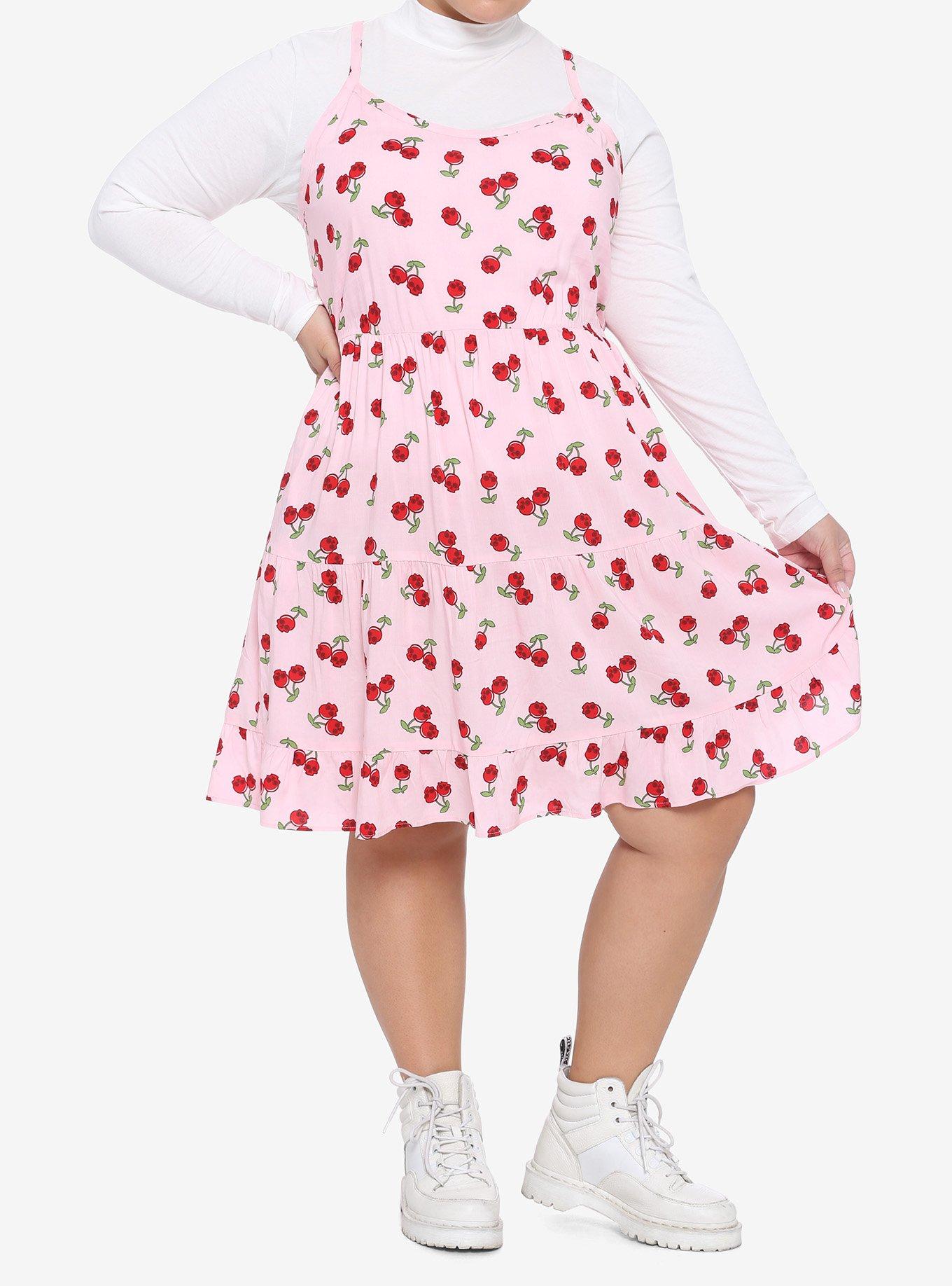 Cherry Skulls Layered Dress Plus Size, STRAWBERRY FIELDS, alternate