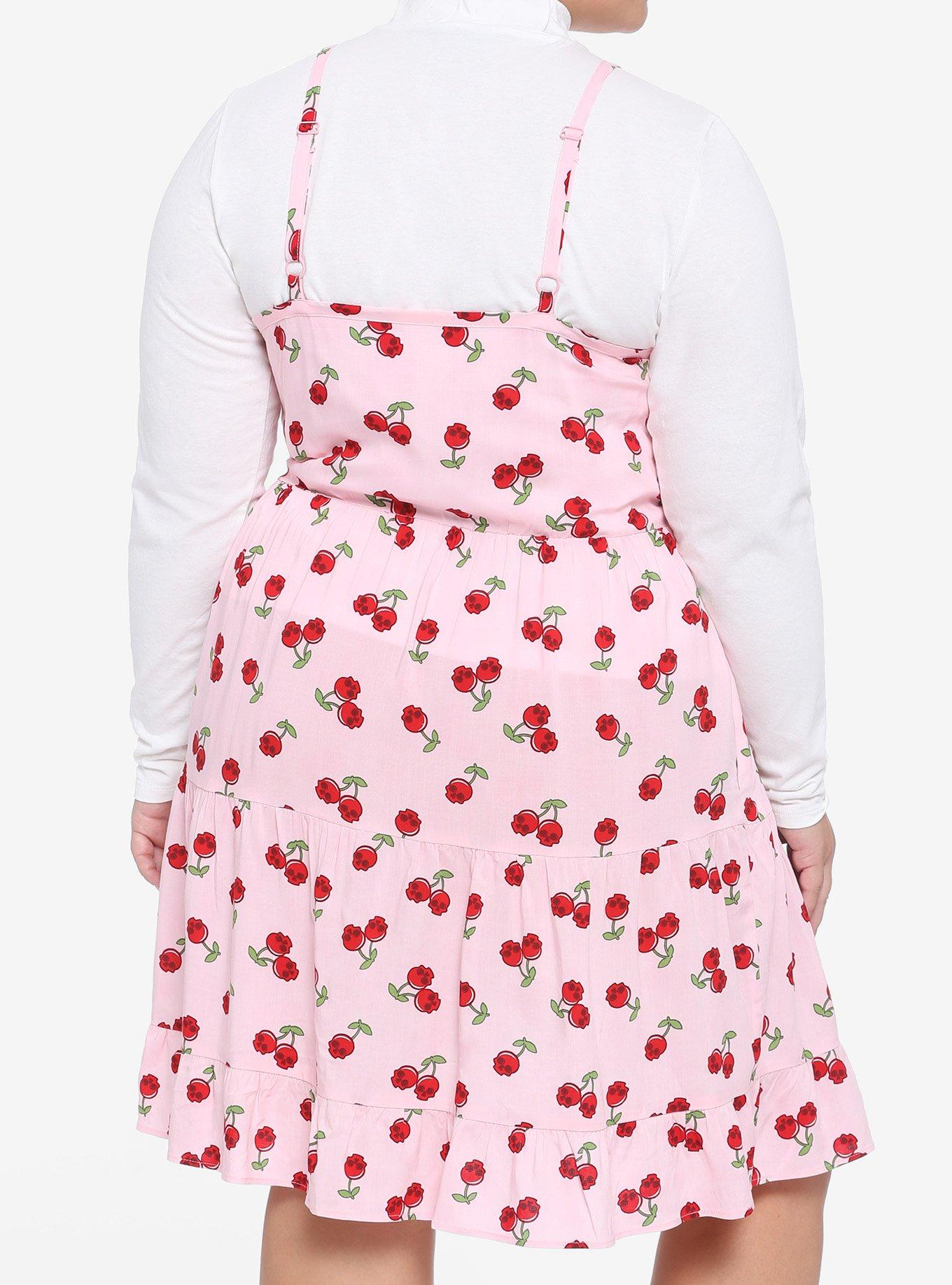 Cherry Skulls Layered Dress Plus Size, STRAWBERRY FIELDS, alternate