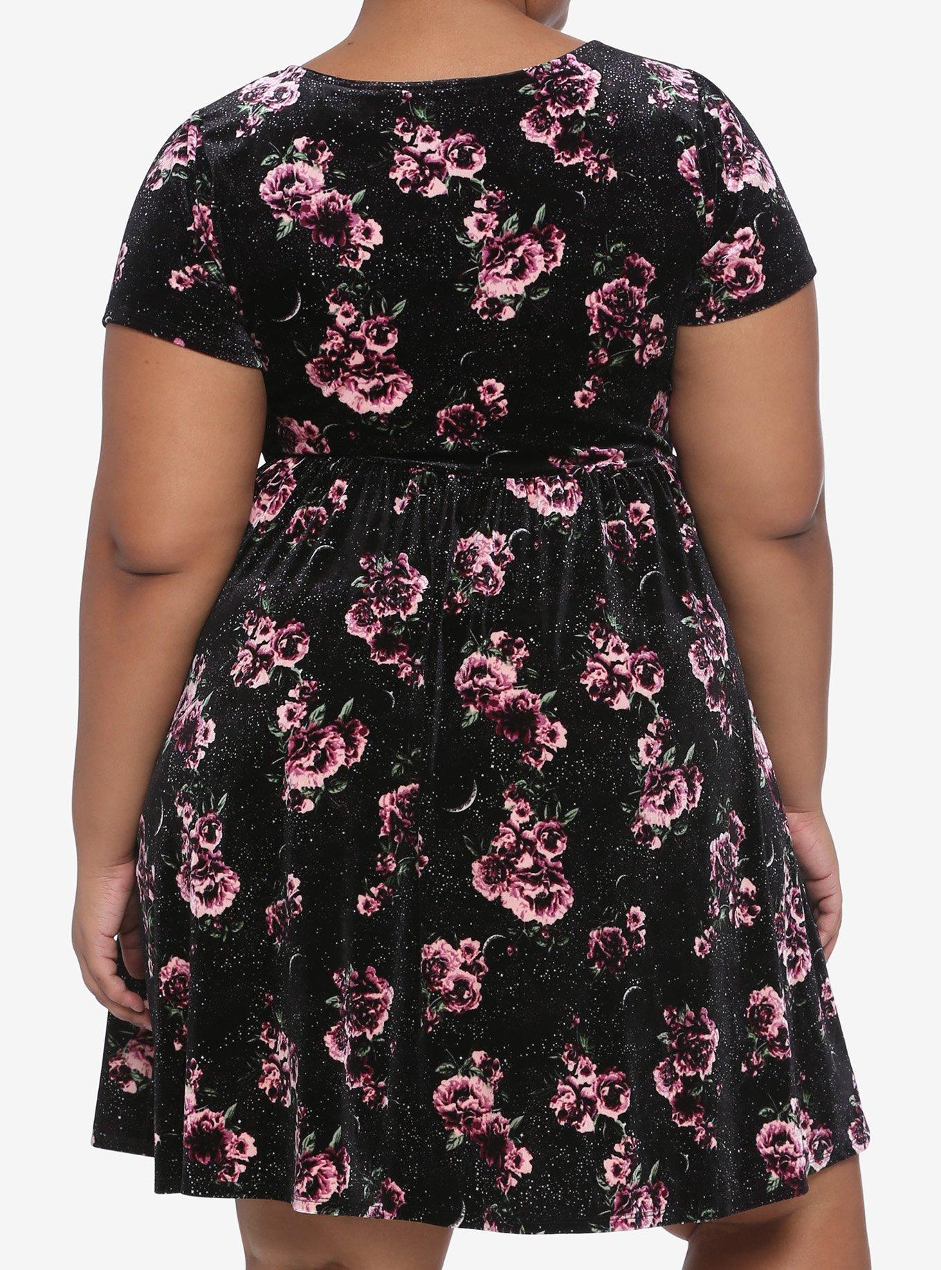 Roses & Moons Velvet Dress Plus Size, MULTI, alternate