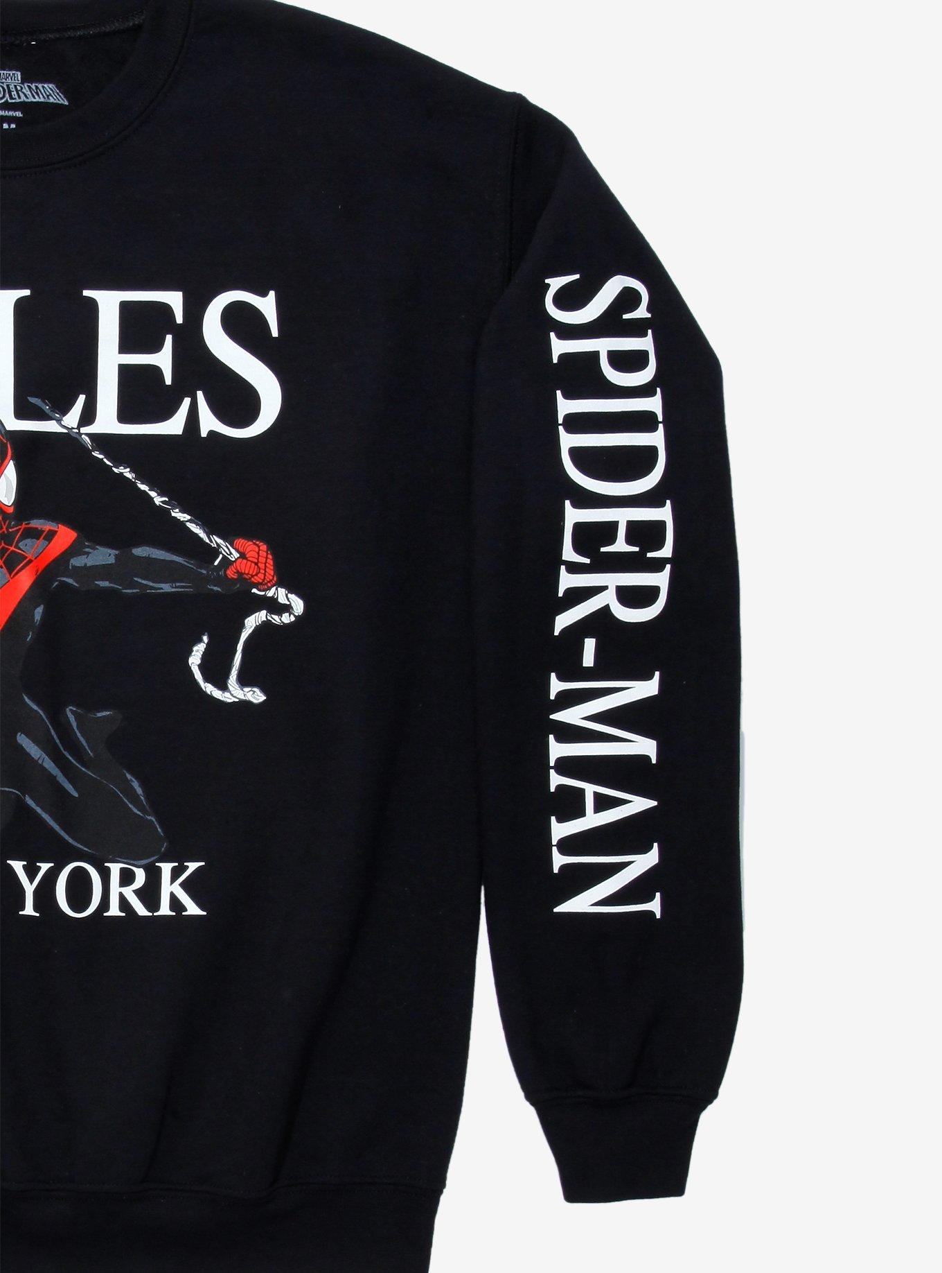 Marvel Spider-Man Miles Morales Crewneck - BoxLunch Exclusive, BLACK, alternate
