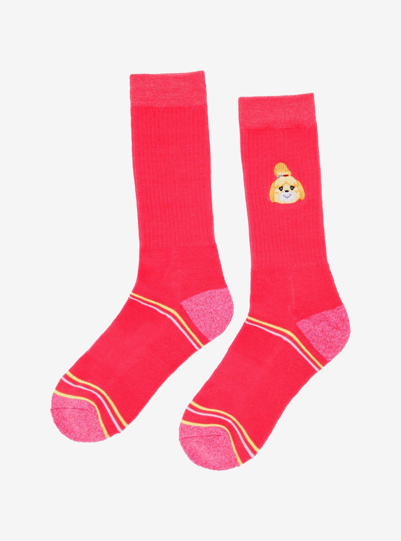 Animal Crossing Pink Isabella Crew Socks, , alternate