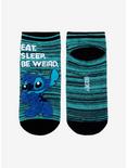 Disney Lilo & Stitch Eat Sleep Be Weird No-Show Socks, , alternate