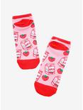 Strawberry Milk No-Show Socks, , alternate