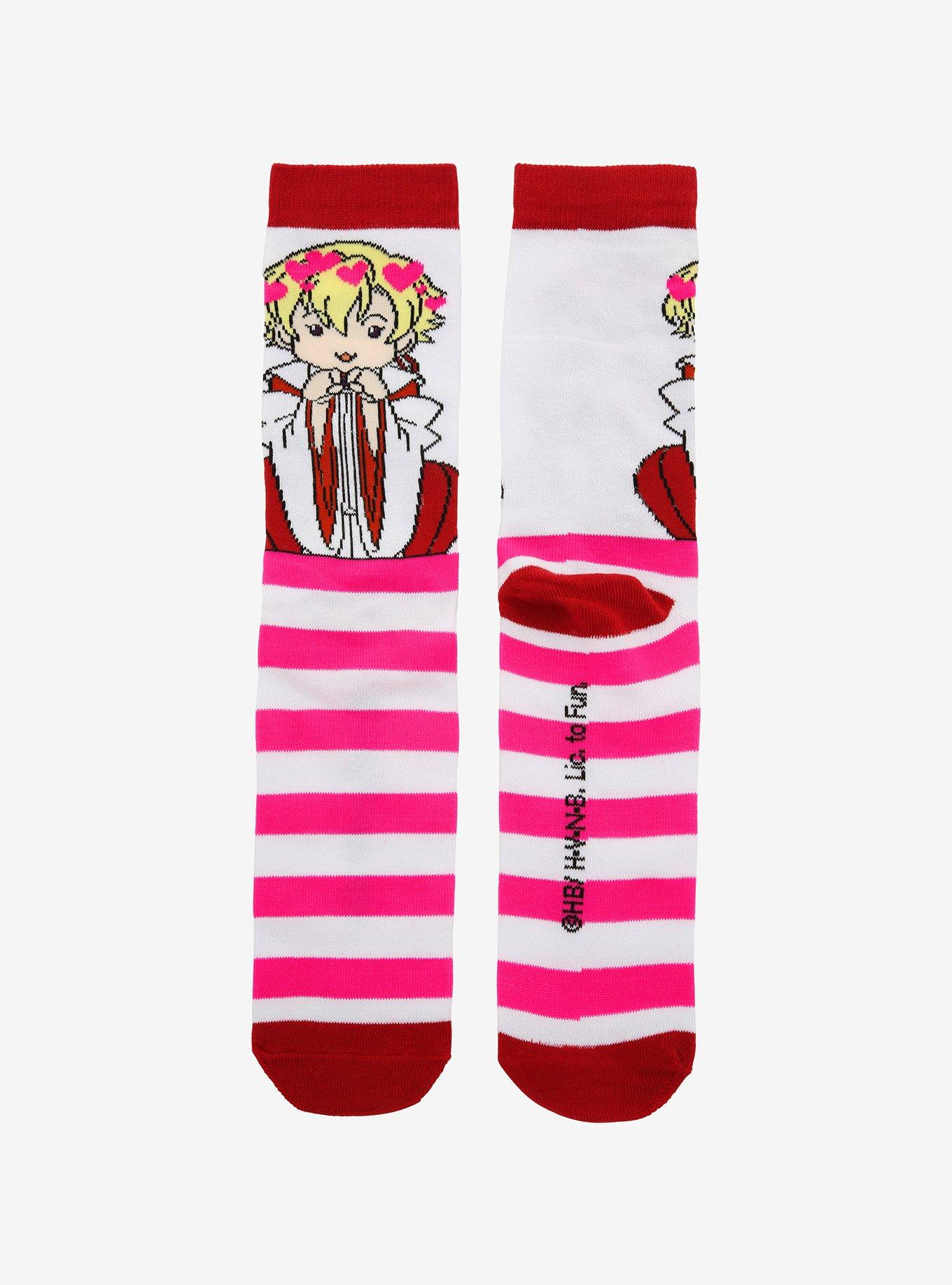 Ouran High School Host Club Pink Stripe Crew Socks, , alternate