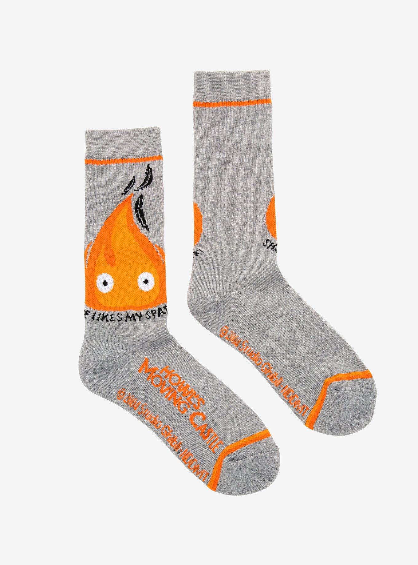 Studio Ghibli Howl's Moving Castle Calcifer Crew Socks, , alternate