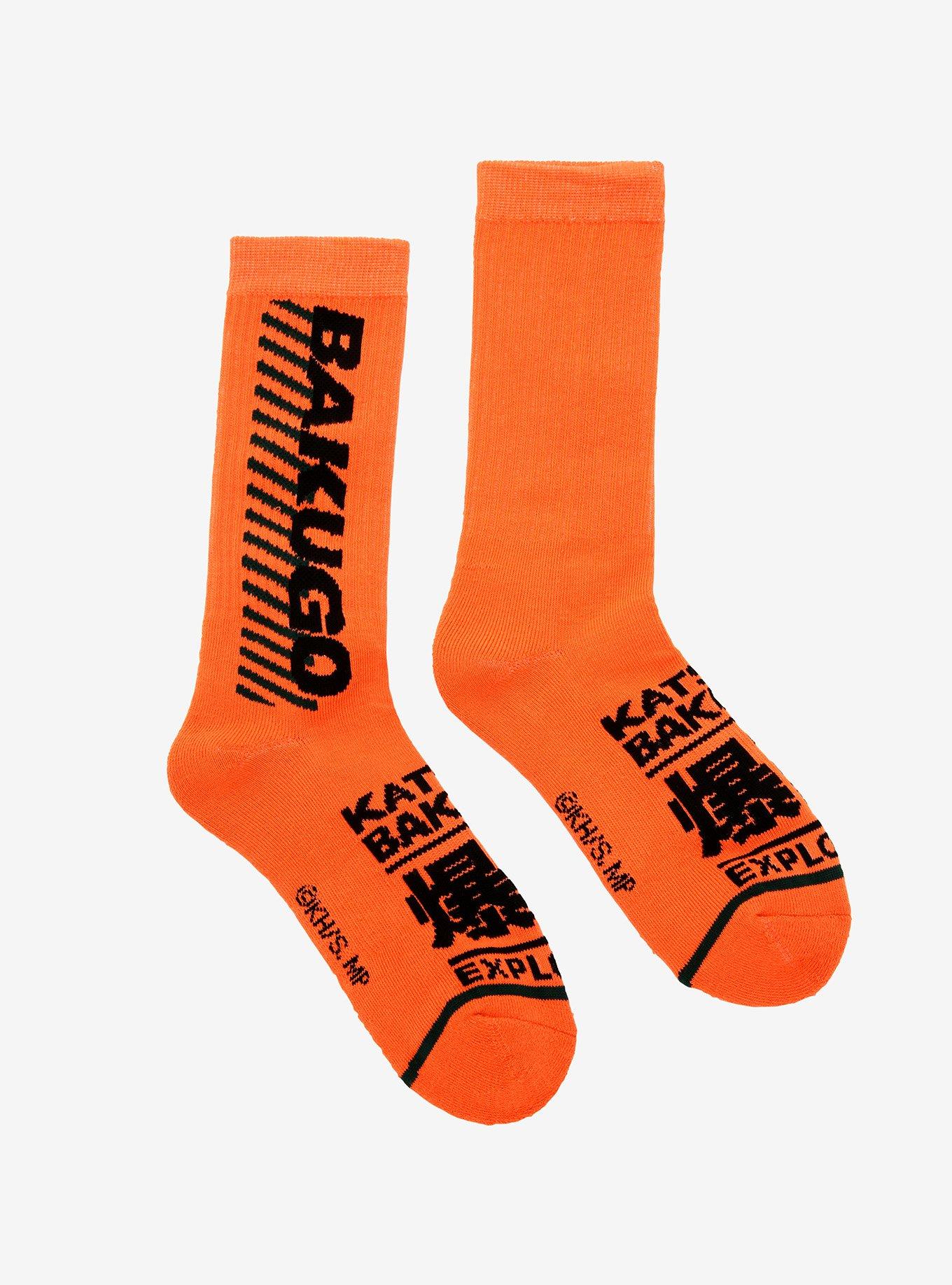 My Hero Academia Bakugo Orange & Black Crew Socks, , alternate - view 2