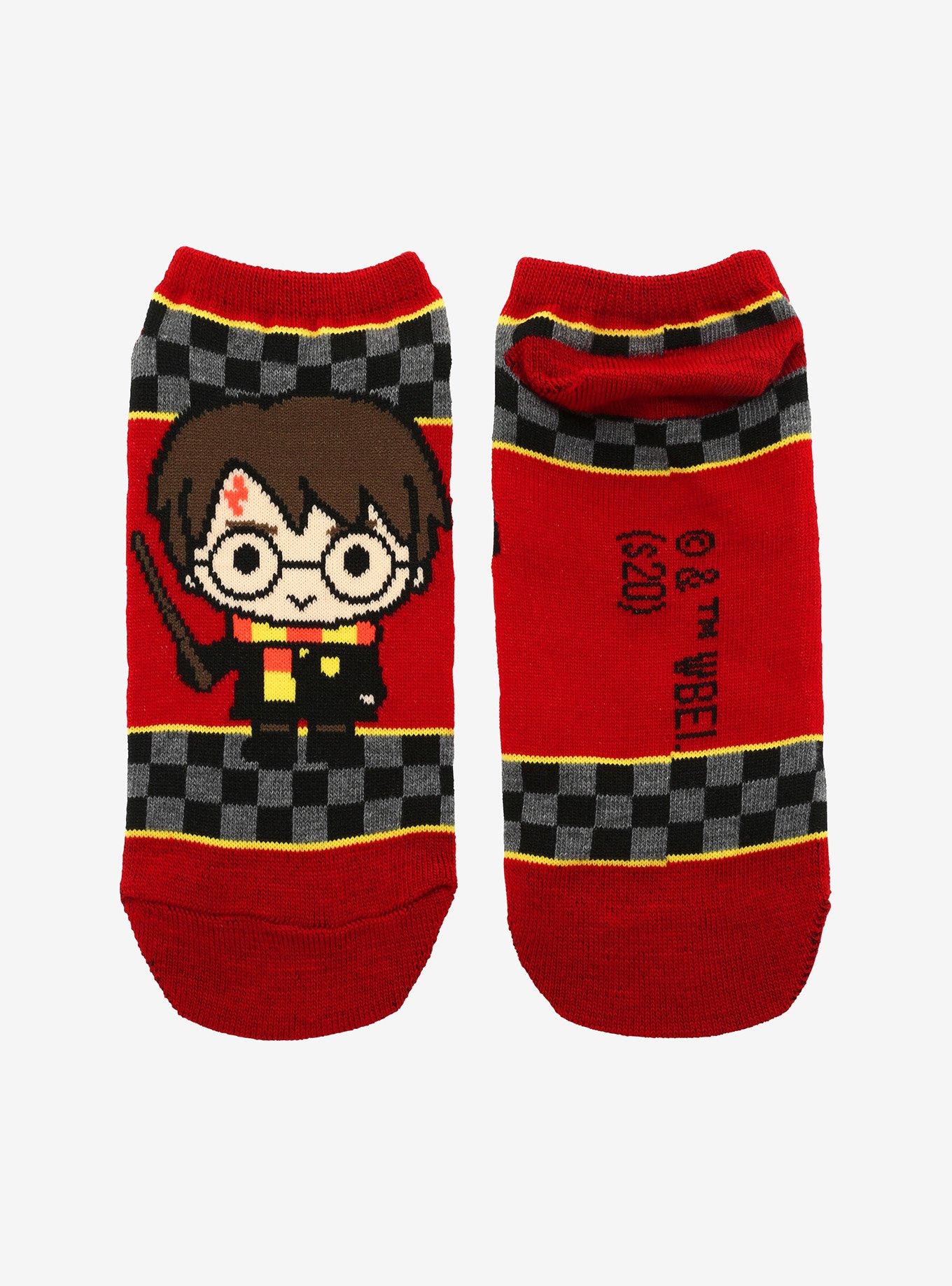 Harry Potter Chibi Checkered No-Show Socks, , alternate