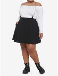 O-Ring Chain Suspender Skirt Plus Size, BLACK, alternate