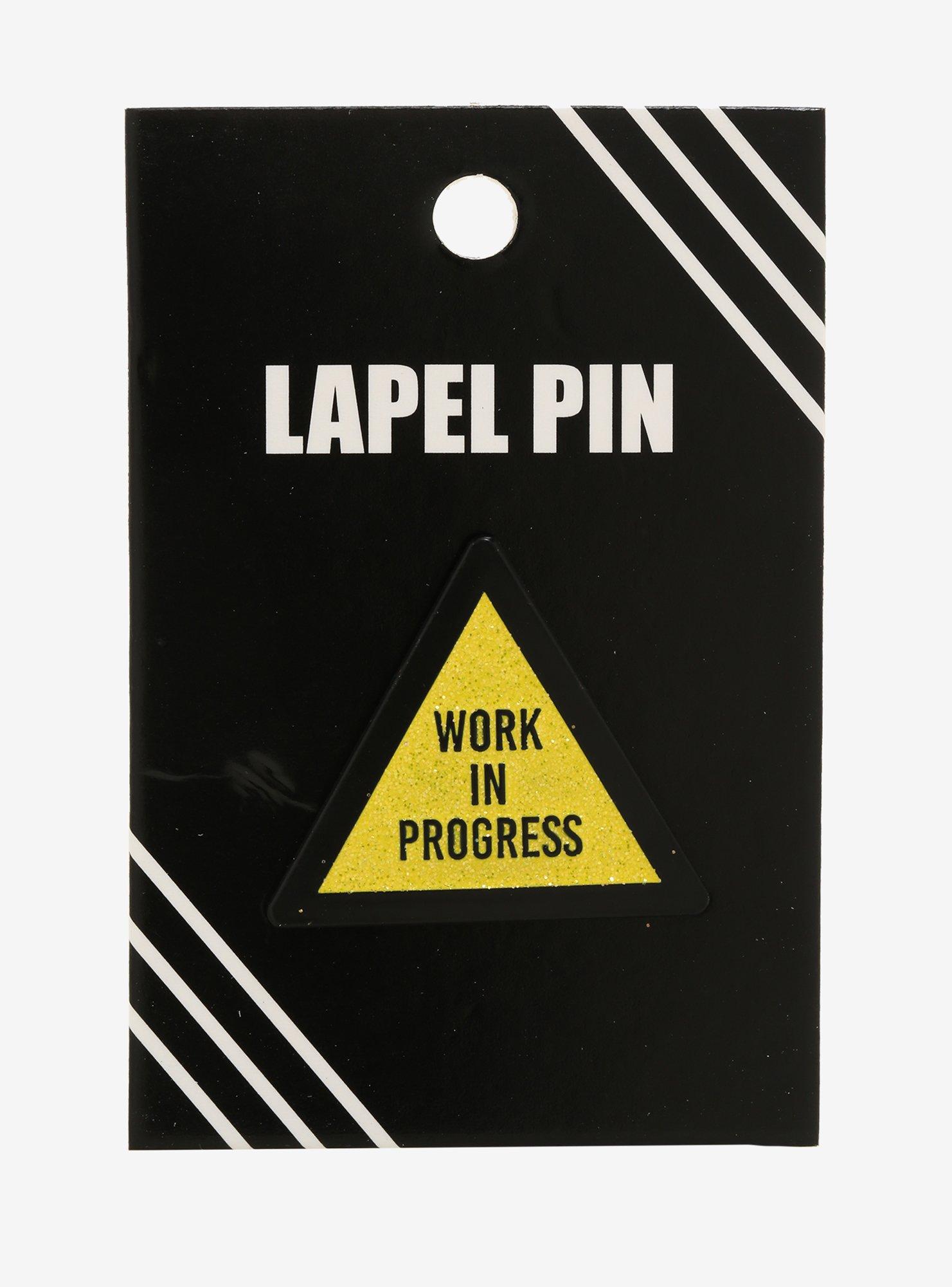 Work In Progress Glitter Enamel Pin, , alternate