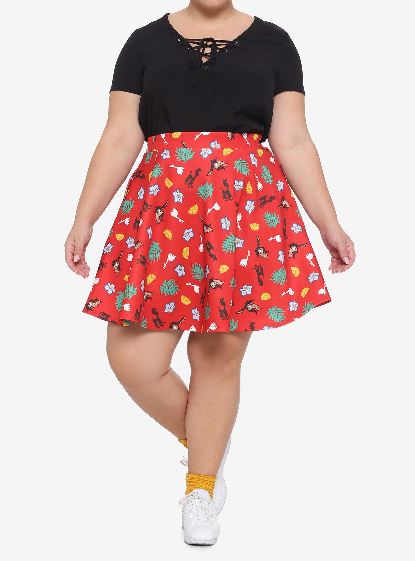 Disney The Emperor's New Groove Llama Icons Scuba Skirt Plus Size, MULTI, alternate