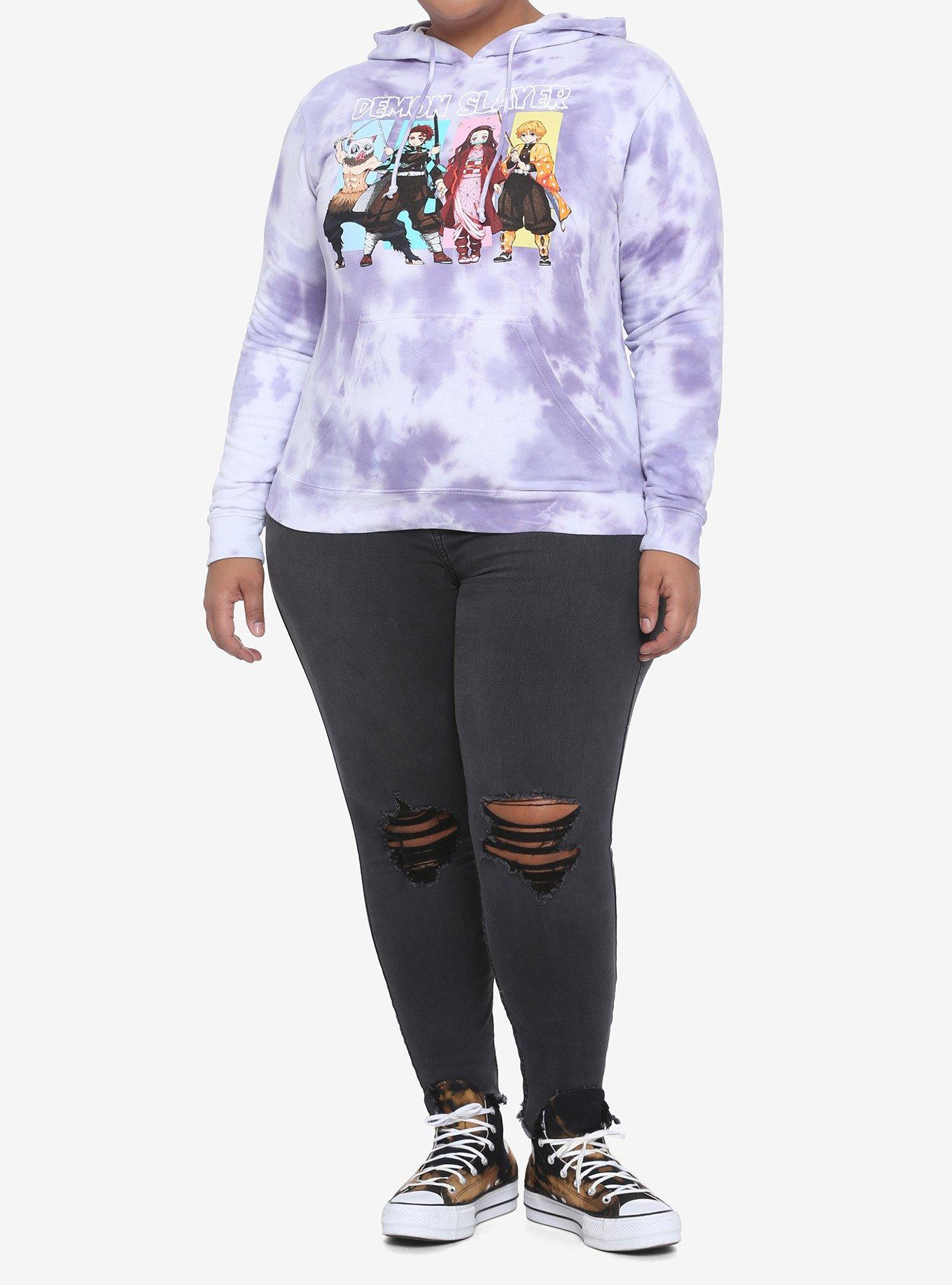 Demon Slayer: Kimetsu No Yaiba Character Panels Tie-Dye Girls Hoodie Plus Size, MULTI, alternate