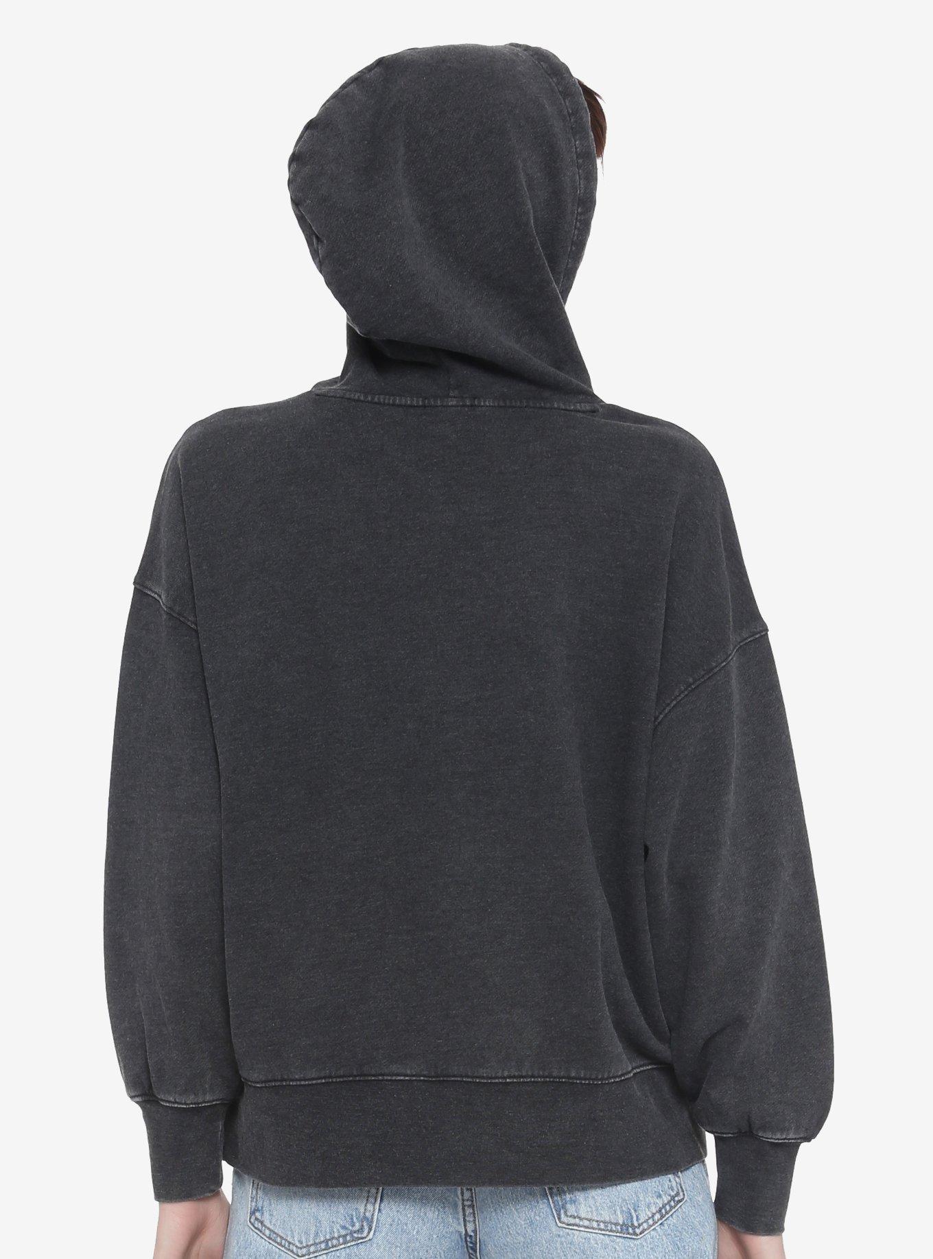 Alchemy Symbol Mineral Wash Girls Hoodie, MINERAL BLACK, alternate