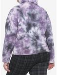 Mystic Purple & Black Tie-Dye Girls Hoodie Plus Size, TIE DYE, alternate