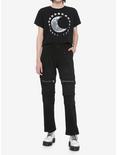Moon Phases Boxy Girls Crop T-Shirt, BLACK, alternate