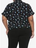 Pastel Crystals & Celestial Girls Crop Woven Button-Up Plus Size, MULTI, alternate