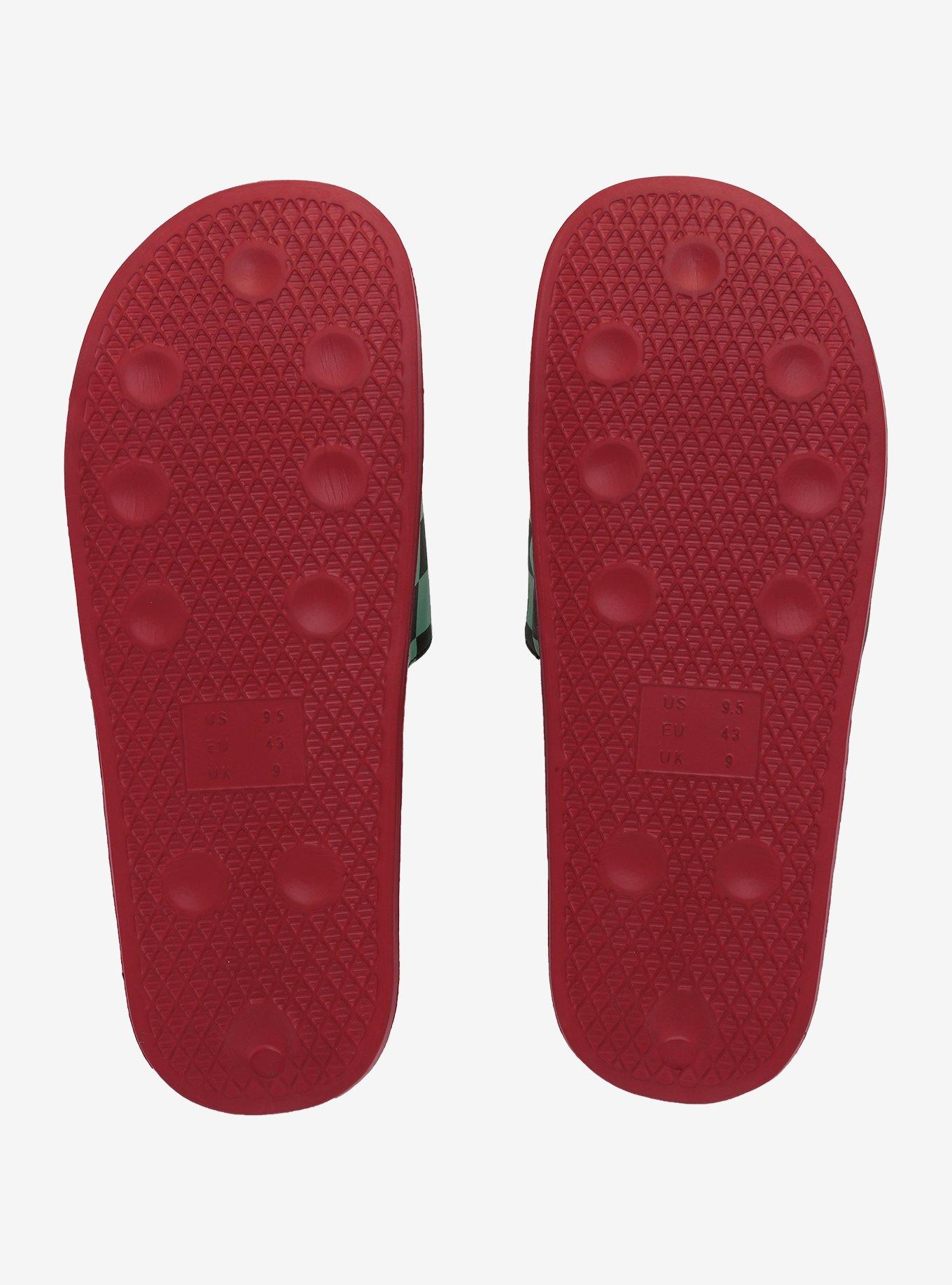 Demon Slayer: Kimetsu No Yaiba Tanjiro Checkered Slide Sandals, MULTI, alternate