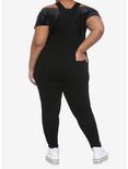 Moon Embroidery Overalls Plus Size, BLACK, alternate