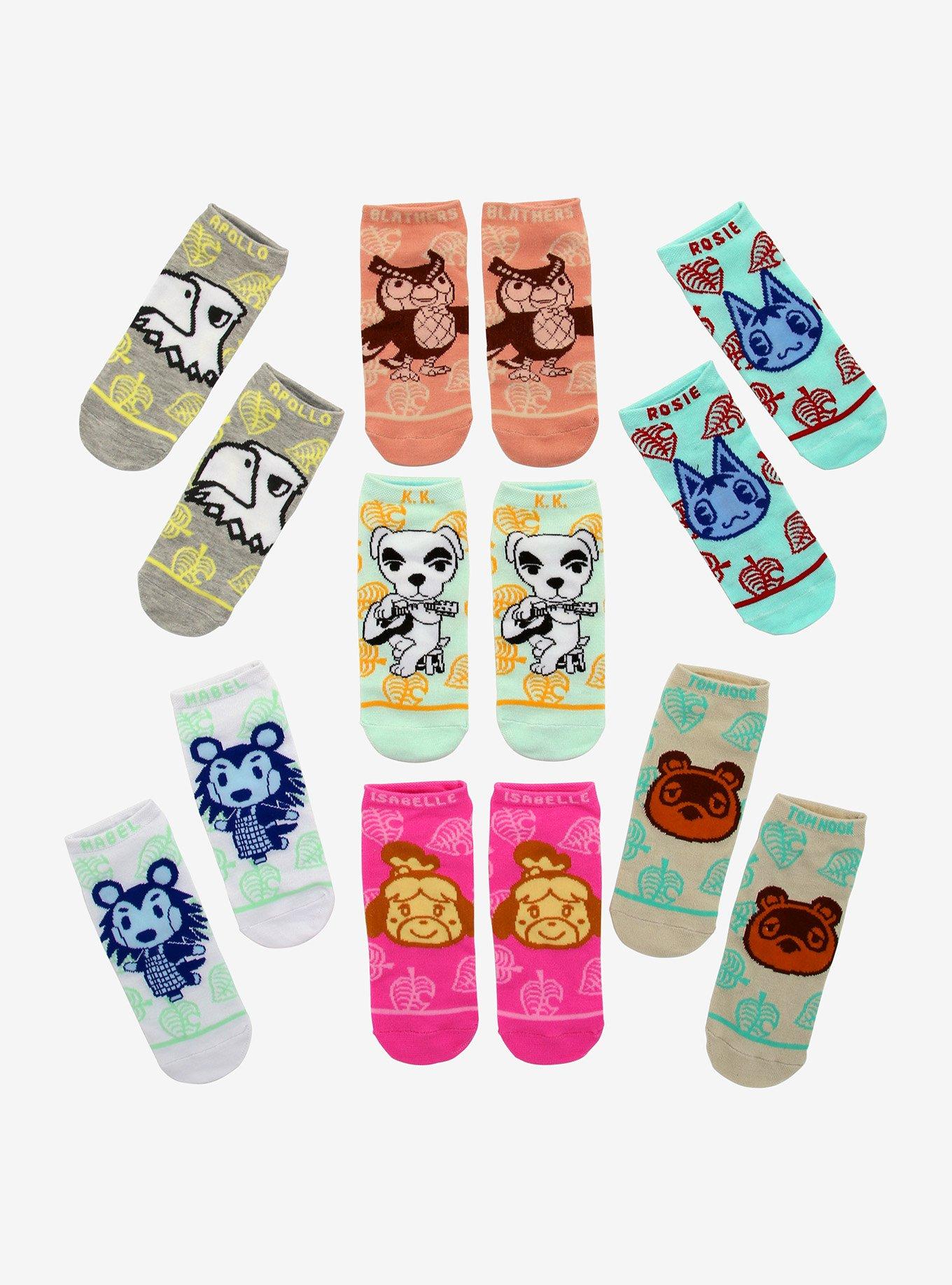 Animal Crossing: New Horizons Characters No-Show Socks 7 Pair, , alternate