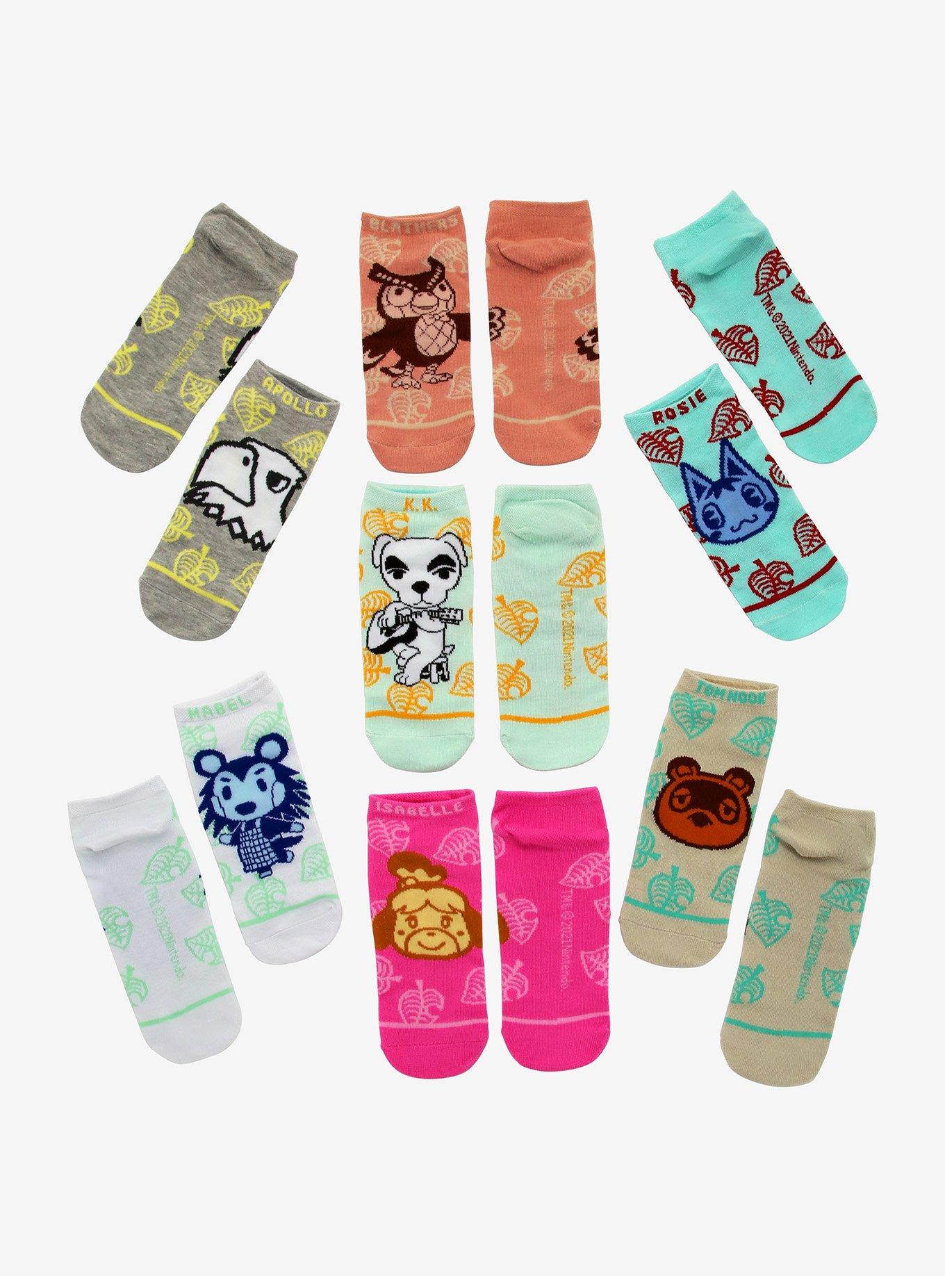 Animal Crossing: New Horizons Characters No-Show Socks 7 Pair, , alternate