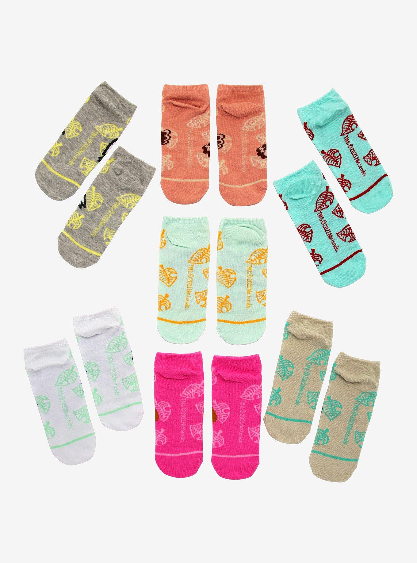 Animal Crossing: New Horizons Characters No-Show Socks 7 Pair, , alternate