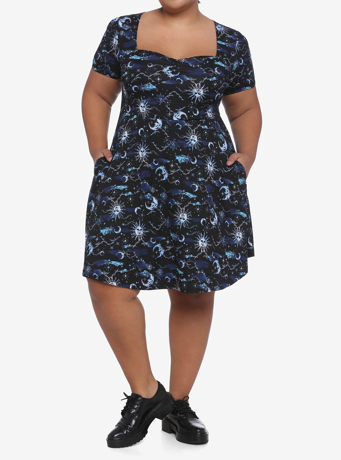 Blue Mystical Sweetheart Dress Plus Size, BLUE, alternate