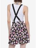 Pastel Roses & Moths Suspender Circle Skirt, BLACK, alternate