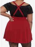 Red Suspender Circle Skirt Plus Size, RED, alternate