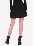 Black Cross Chain Pleated Skirt, BLACK, alternate