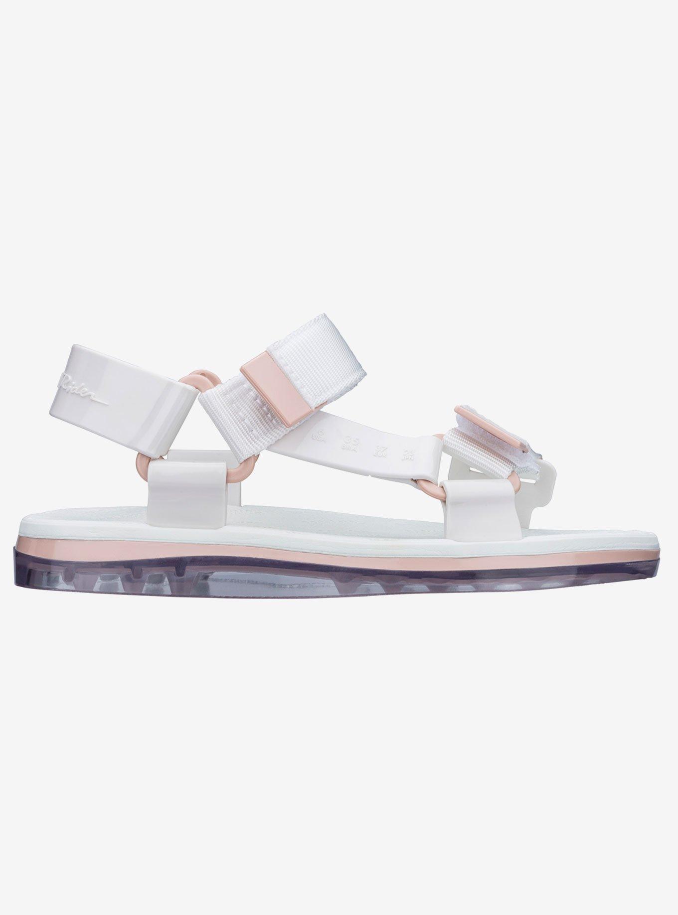 Melissa Papete + Rider Clear White Pink, WHITE, alternate
