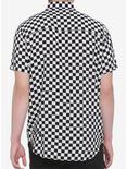 Black & White Checkered Woven Button-Up, BLACK, alternate