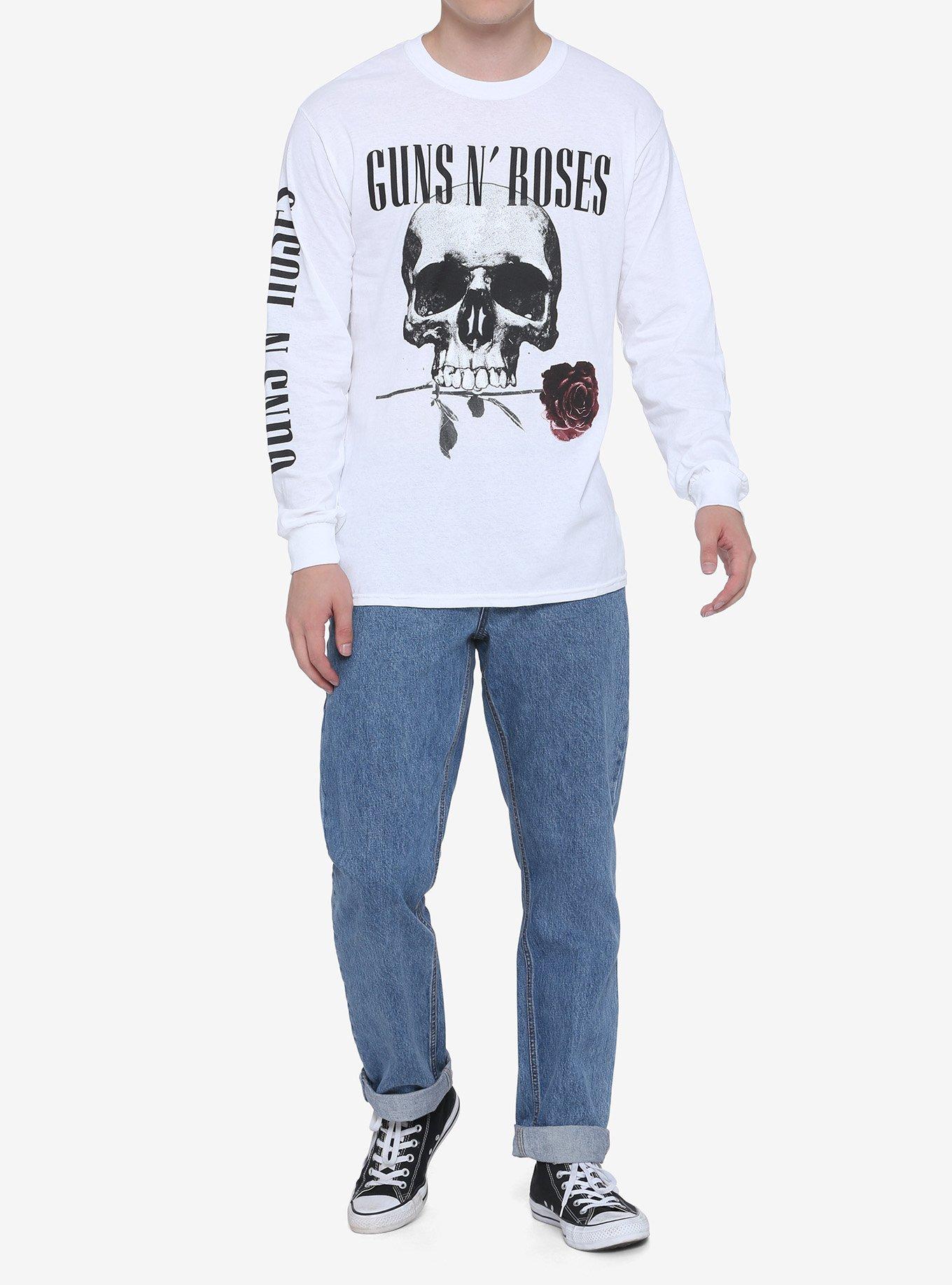 Guns N' Roses Skull & Rose Long-Sleeve T-Shirt, WHITE, alternate