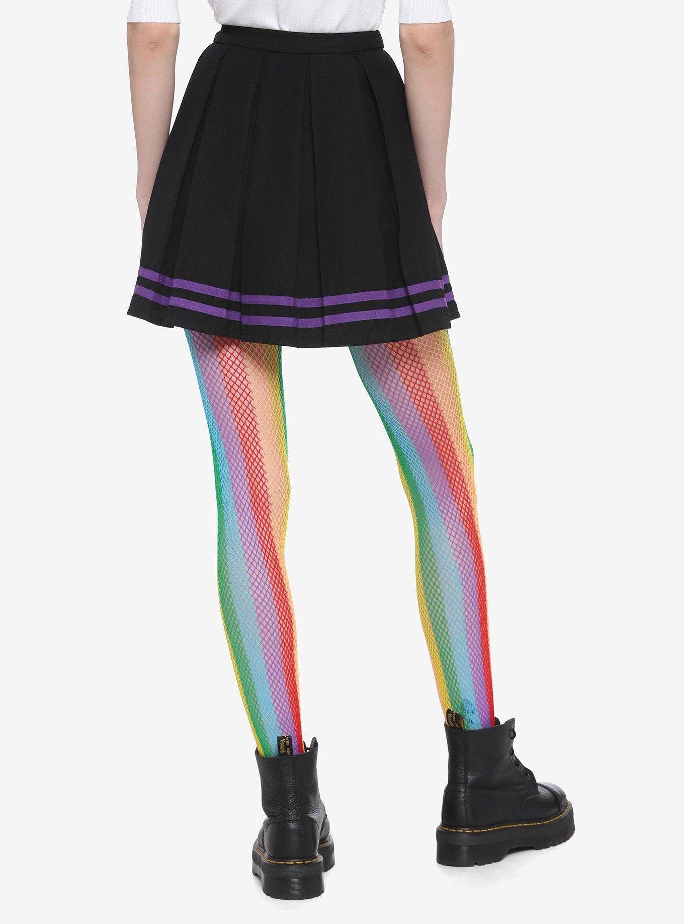 Black & Purple Cheer Skirt, BLACK, alternate