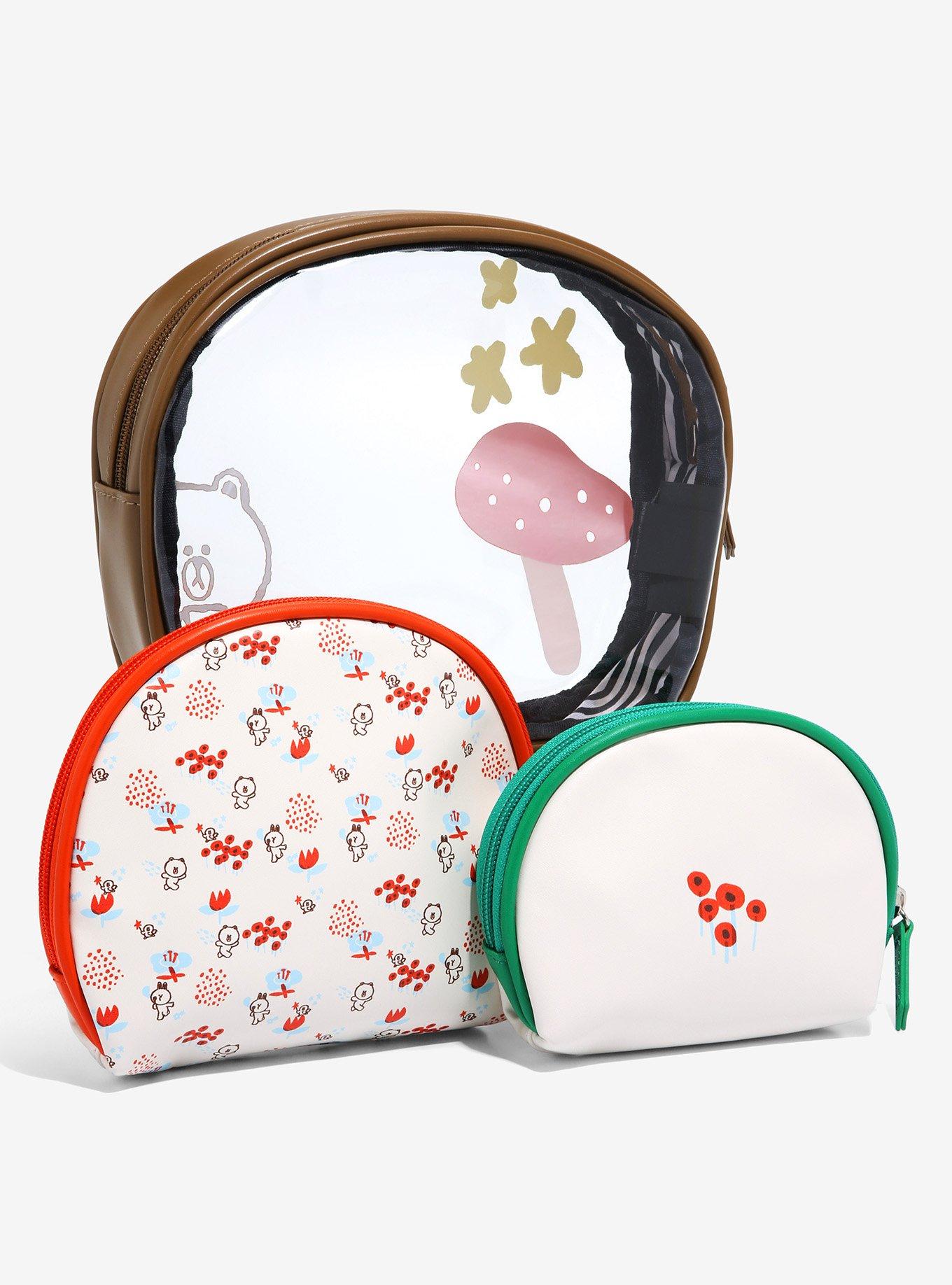 LINE FRIENDS BROWN & FRIENDS Mushroom Cosmetic Bag Set - BoxLunch Exclusive, , alternate