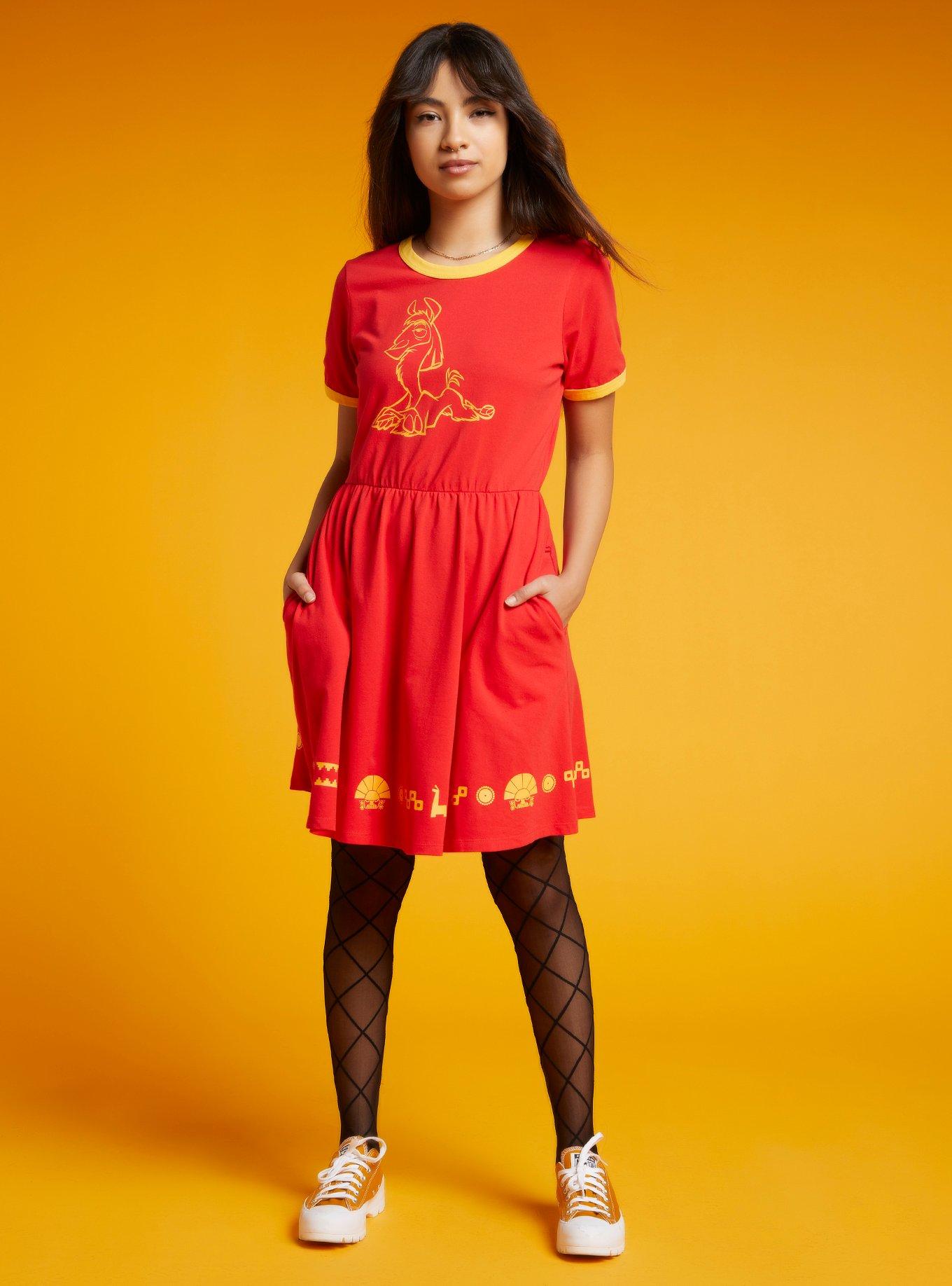 Disney The Emperor's New Groove Llama Ringer Dress, YELLOW, alternate