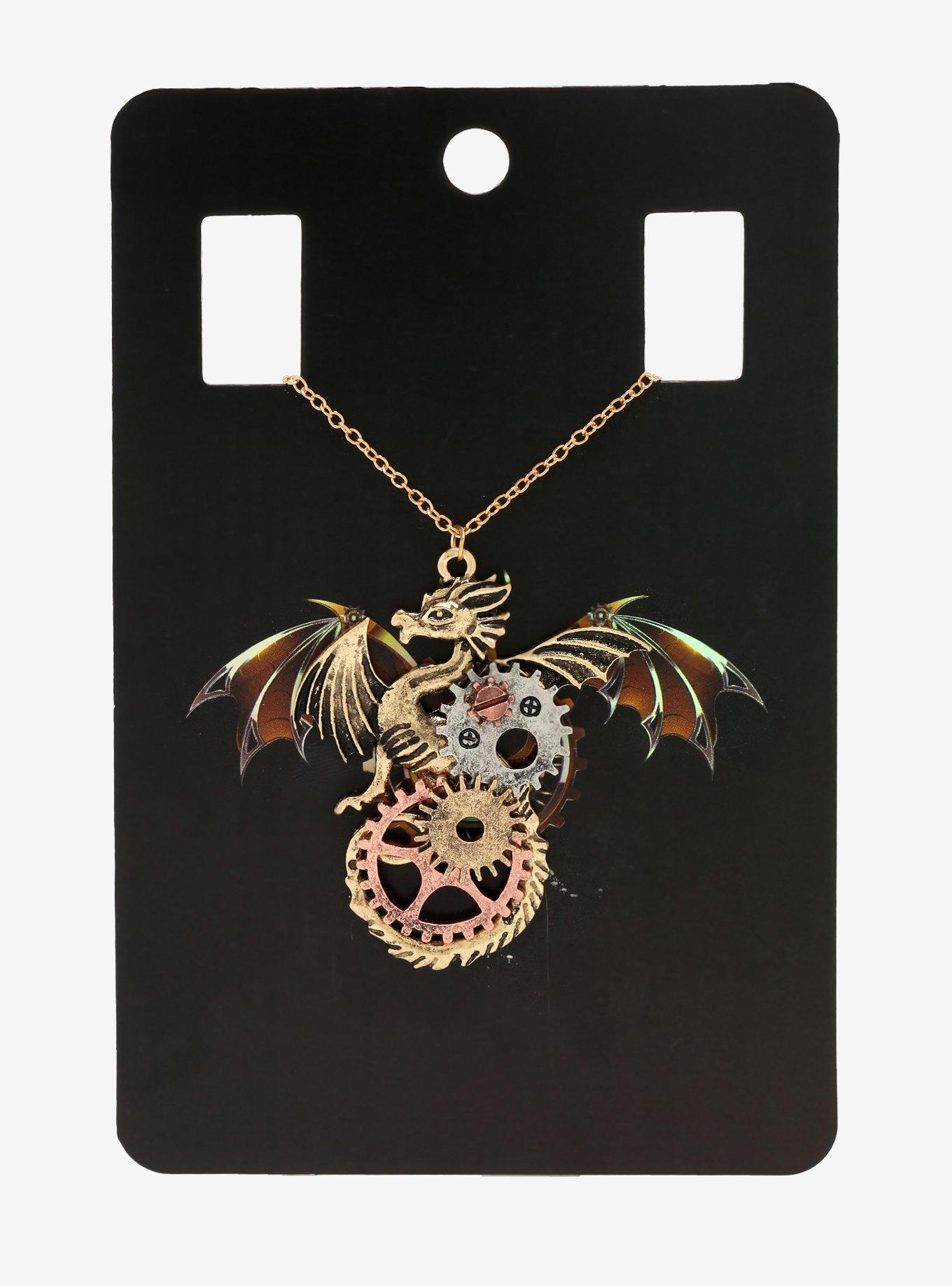 Steampunk Dragon Necklace, , alternate