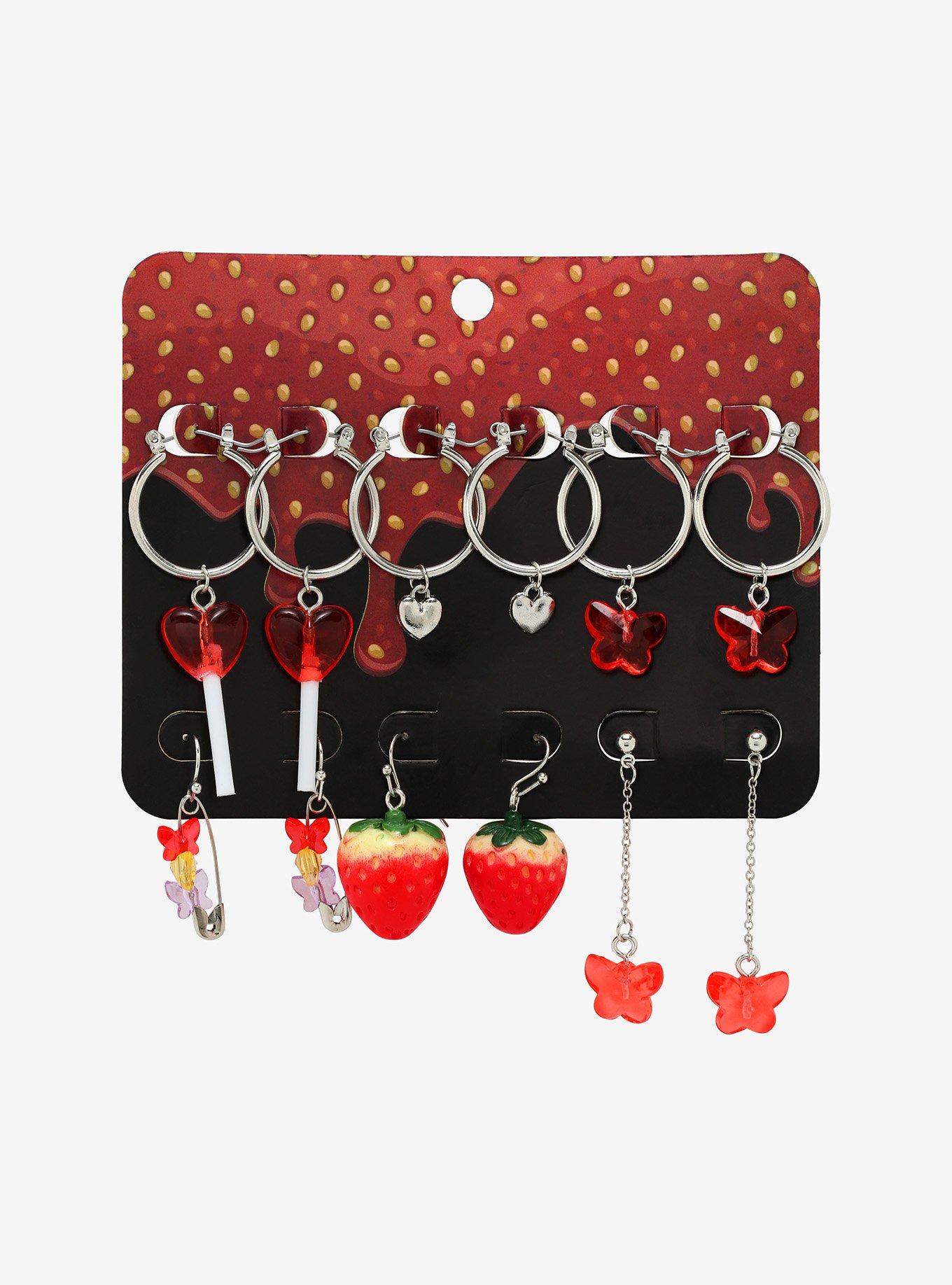 Strawberry Butterfly Earring Set, , alternate