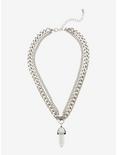 Clear Crystal & Chain Necklace, , alternate