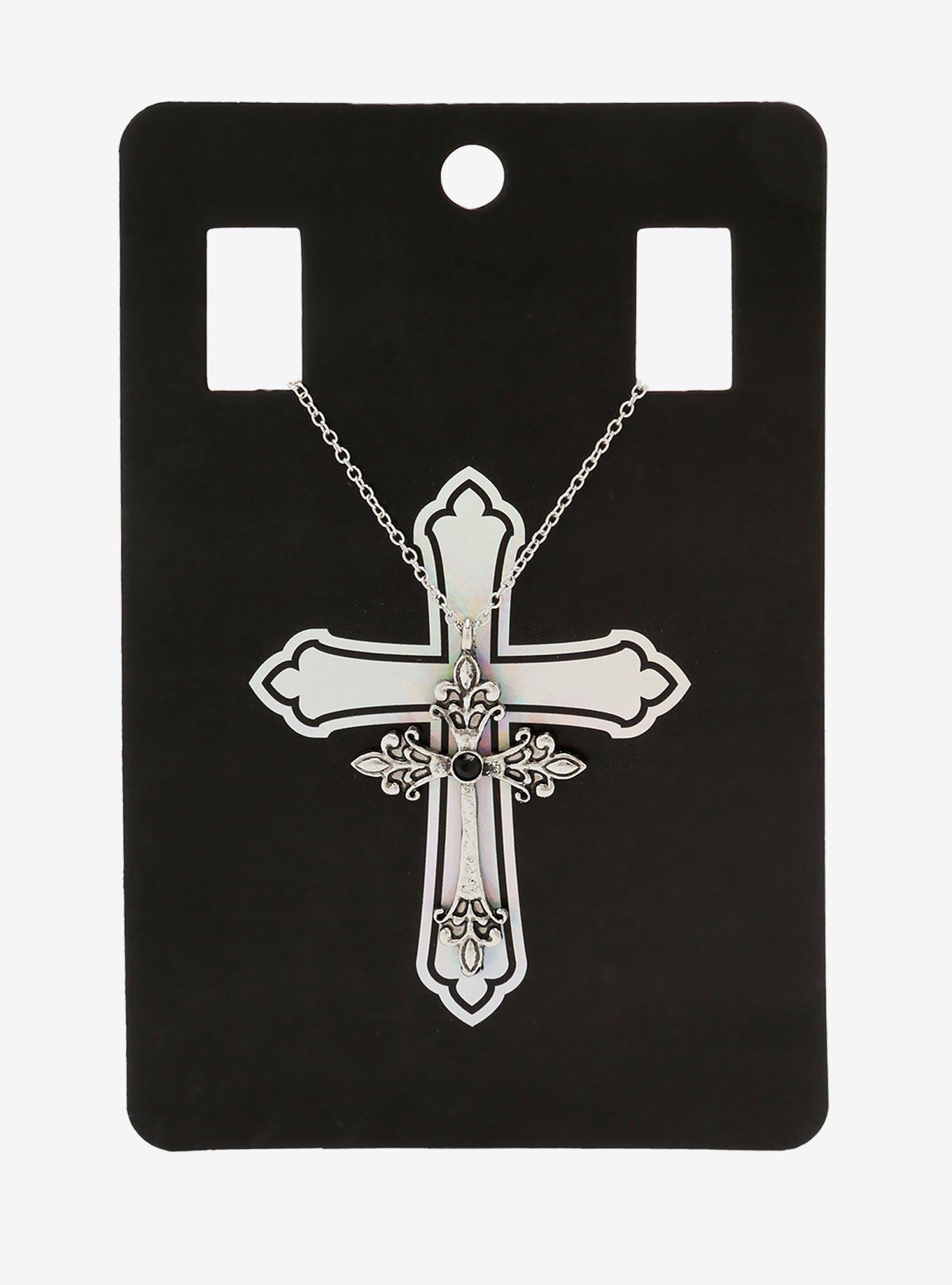 Gothic Cross Necklace, , alternate