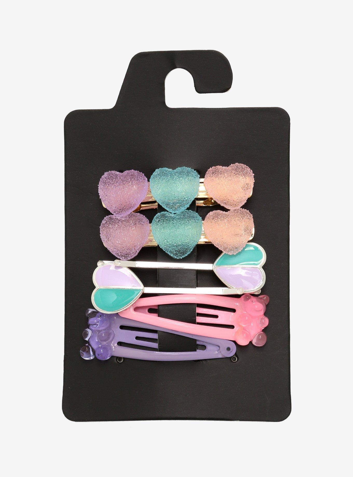 Candy Bear Gummy Heart Hair Clip Set, , alternate