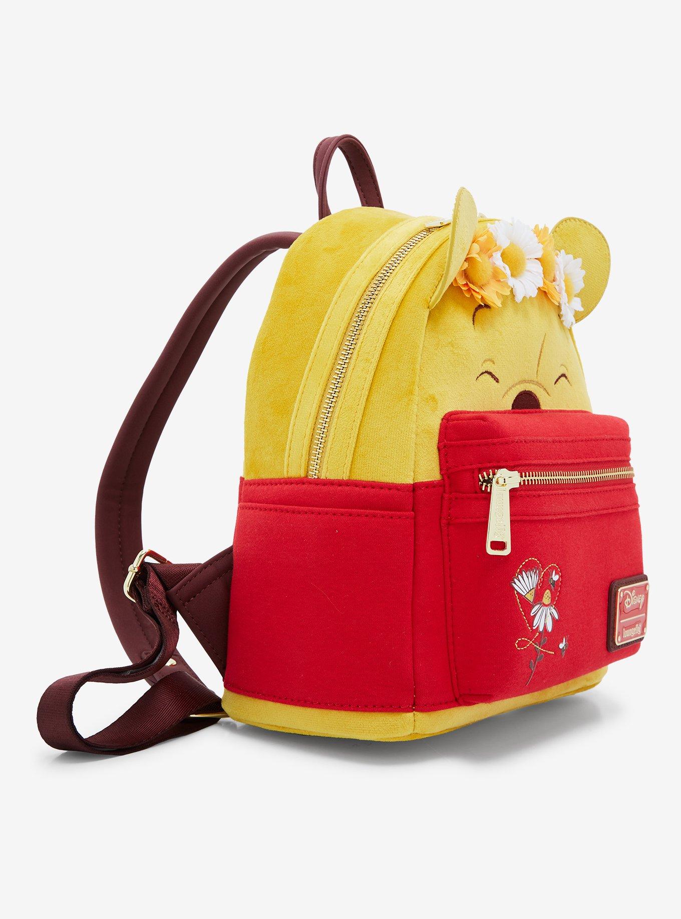 Loungefly Disney Winnie the Pooh Floral Crown Flocked Mini Backpack - BoxLunch Exclusive, , alternate